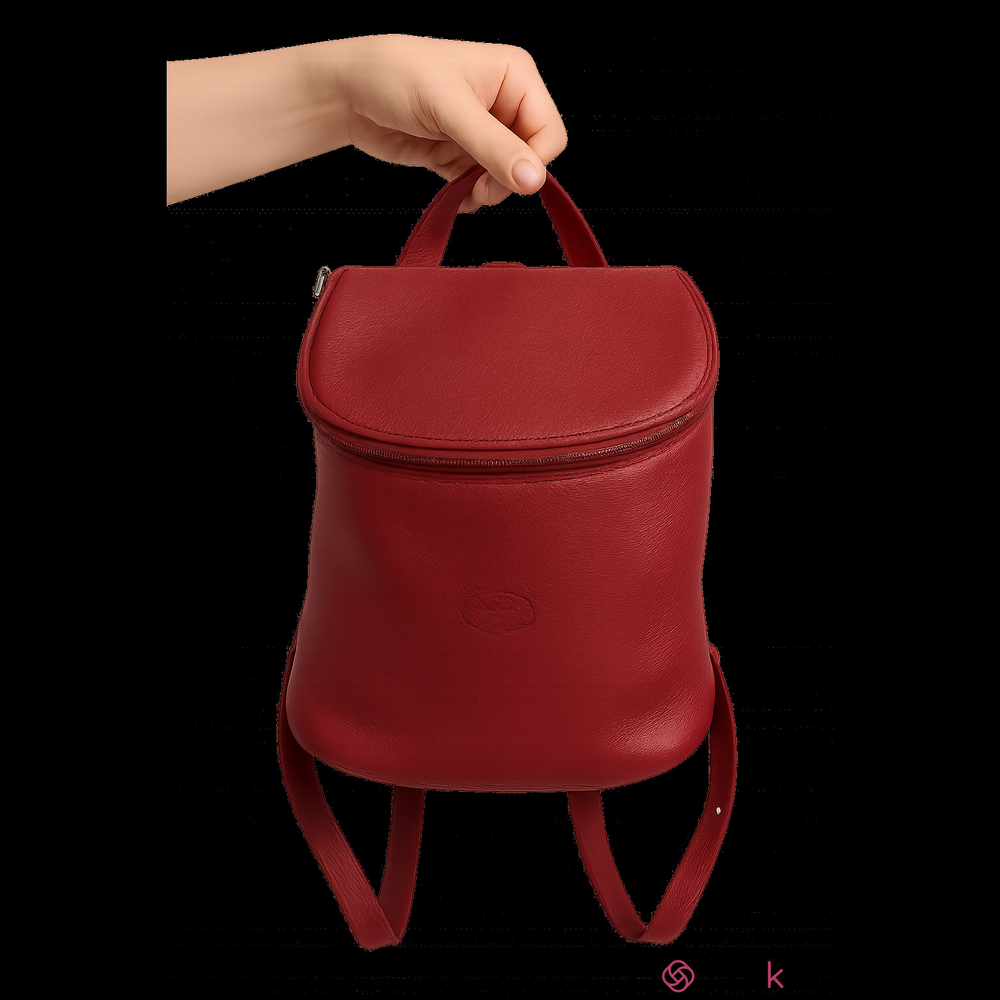Longchamp Leather Red Mini-Backpack